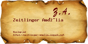 Zeitlinger Amélia névjegykártya